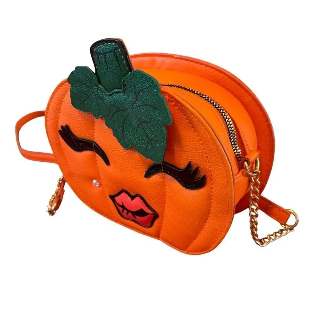 Betsey Johnson’s Adorable “ Oh My Gourd” Pumpkin Lady Crossbody.